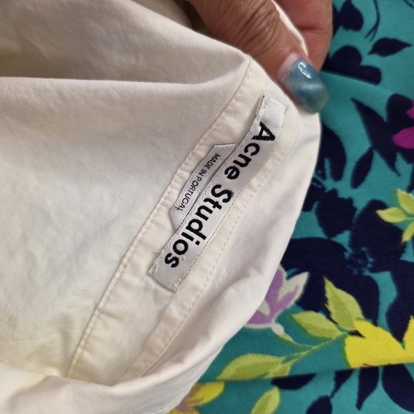 Acne Studios White Blouse SIZE 38 - 1367 - Picture 7 of 8